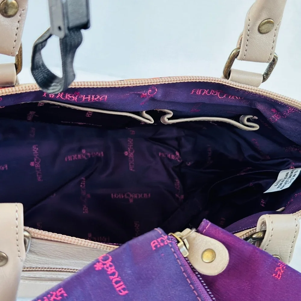 Anuschka Satchel Crossbody NEW with Tags 540-DRD-0 Dreamy Dahlias Bronze Signed